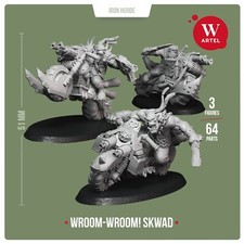 Orks Warbiker Mob Wroom!Wroom! Skwad 3x  Artel W Nob Bikerz Deffkilla Wartrike