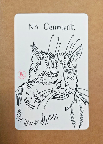 Signed weird cat - signed, man