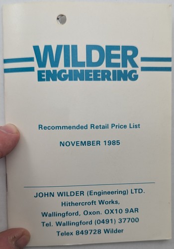 Original wilder engineering - wilder,