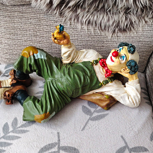 Reclining clown figurine hand - reclining, figurine,