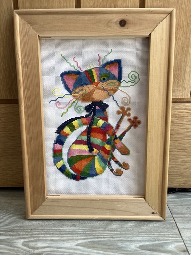 Cat needlepoint art tapestry - cat,
