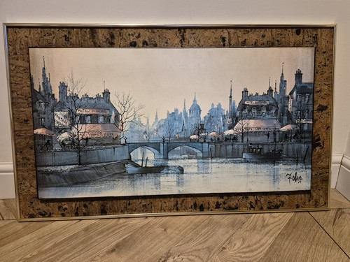 Mid century art print framed - print,