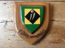 VINTAGE HAND PAINTED 11th  BATTALION THE KING’S AFRICAN RIFLES PLAQUE/SHIELD