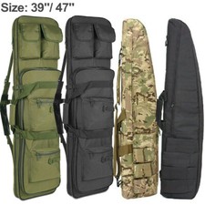 Tactical Carbine Long Rifle Bag Gun Case Firearm Backpack w/ Pistol Handgug Case