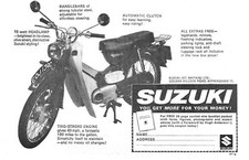 1966 Advert for SUZUKI 50cc Moped Motorcycles Vintage Original Print Ad Ephemera