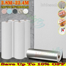 22M Thick Self Adhesive Thermal Insulation Wallpaper 3D Linen Plain Wall Sticker
