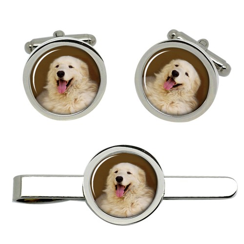 Kuvasz dog cufflinks and tie - cufflinks,