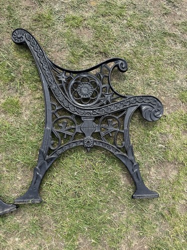 Vintage cast iron garden bench - garden,