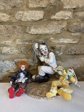 Porcelain Clown Bundle X3 Swinging Clowns Excellent Condition 