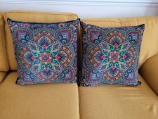 PAIR OF LIBERTY OF LONDON COVERS WITH FEATHER INNERS - 55CM X 55CM -TWO CUSHIONS