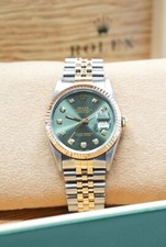 Gents Steel & Yellow Gold Rolex Datejust 36mm 16233 Custom Olive Diamond Dial