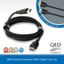 QED Connect Premium HDMI Cable 4K High Speed 2.0 Gold Plated Lead 1.5m & 3m