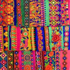 Embroidered Sari Trim Swatches 12 Pieces | 6” Borders,  Boho Embellishments