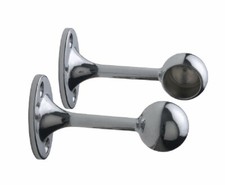 Chrome Tube End Brackets Sockets Towel Rail Metal Tube 19mm Wardrobe Fixings