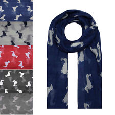 NEW Animal Sausage Dog Print Fashion Scarf Wrap Chiffon Stole Soft Long Light UK