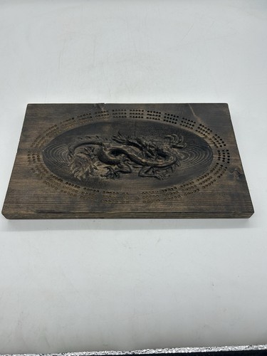 Antique wood cribbage board - antique,