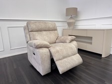 Furniture Village Moreno Cream Fabric Armchair Electric Power Recliner