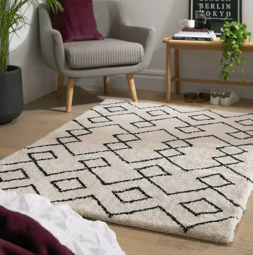 Diamond tufted cream black - tufted,