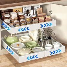 Pull Out Cabinet Organiser For Auction 1 PCS White B0DC6K46RD/ X0023HIG9X