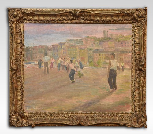 Oil panel depicting - oil,