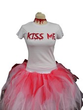 Purge Tutu Skirt Blood Necklace T Shirt Halloween Fancy Dress Candy Girl UK