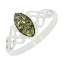 Sterling Silver Green Amber