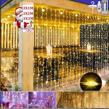 Christmas Waterfall Lights Waterproof Outdoor Backdrop LED Curtain String Lights