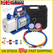 AC HVAC Vacuum Pump Kit 4CFM 1/3HP & Manifold Gauge Set Refrigerant Vacuum Pump