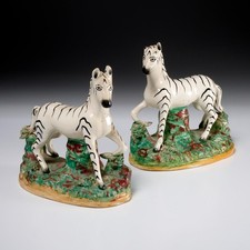 Pair Antique Staffordshire