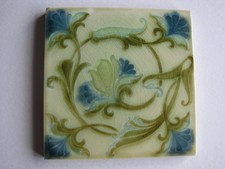 ANTIQUE VICTORIAN COLOURED TRANSFER PRINT TILE - T G & F BOOTH? #2350 C1890-1912