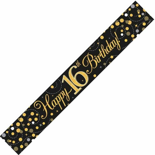 Black 16th happy birthday - black, &