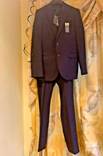 BNWT M&S Slim-Fit wool blend long length 3-piece suit 42L / 36L