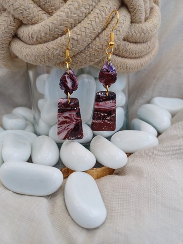 Burgundy black and pink marble - and,