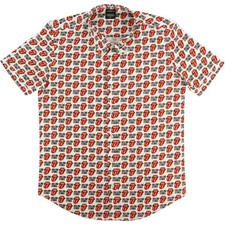 Men's Rolling Stones Tongue and Text Dress Shirt X-Large White
