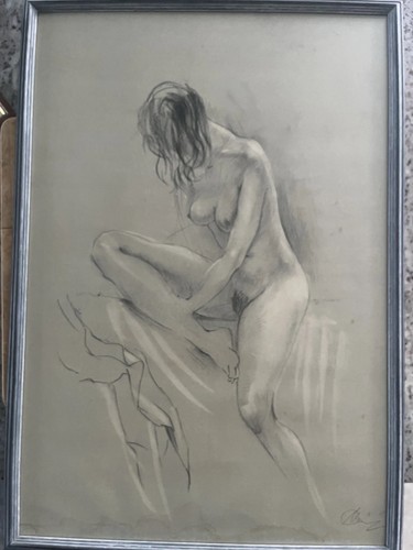 Original framed pencil - pencil, sketch
