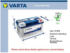 EFB Battery fits VW