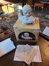 1984 Precious Moments 12416 Have A Heavenly Christmas Ornament With Box