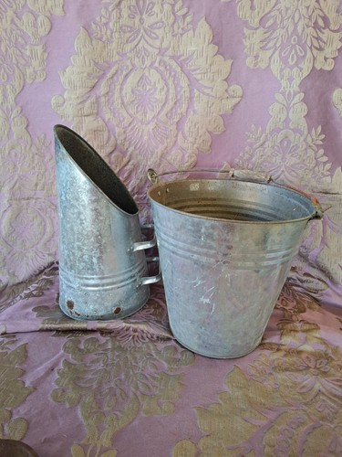 Vintage coal hod and bucket - vintage,