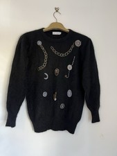 Black Angora Blend Beaded