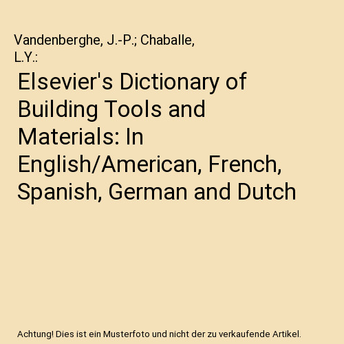 Elsevier dictionary of - elsevier's,