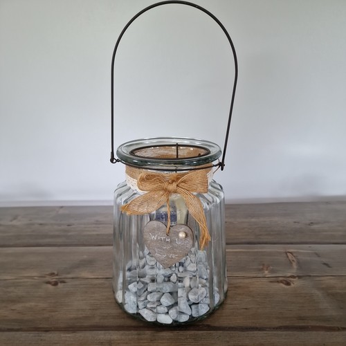 Candleholder glass metal - candleholder, glass/metal