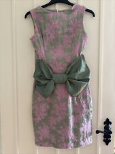 jolaby dress Sage Green & Pink With Petrol Bow Party Evening Cocktail Size 8
