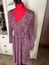 INGENUE Ladies Knee Length Shift Dress Size 12 Multicoloured Stretch Ponte
