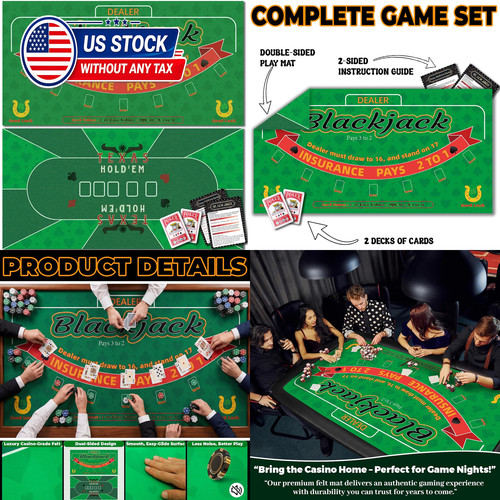 Double sided poker mat - sided,