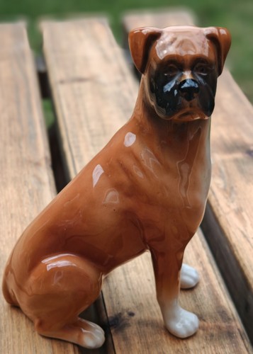 Vintage ceramic boxer dog - boxer,