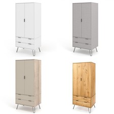 Augusta 2 Door 2 Drawer Wardrobe, Industrial Style, Antique Wax Finish