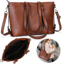 Vintage Women Hobo Tote Bag with Zip Large Soft Leather Shopper Shoulder Handbag