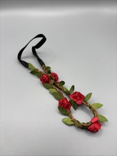 Boho Red Rose Flower Headband Hairband Alice Festival Hippy