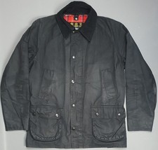Barbour Men's Ashby Wax Waterproof CottonBlack Tartan Jacket Coat Size Large