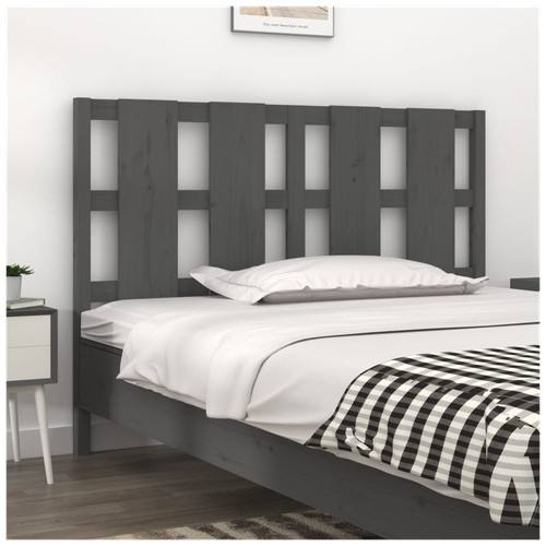 Headboard solid pine - headboard, grey